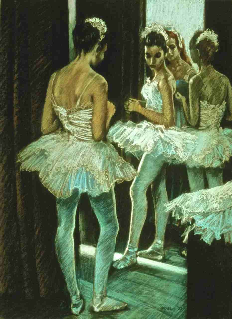 ballerinas chatting backstage